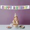 6 Pack Bulk Metallic Happy Birthday Party Banner - white with silver